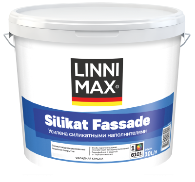 Краска силикат-модифицированная для наружных работ LINNIMAX Silikat Fassade матовая (белый, 10 л, 1)