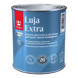 TIKKURILA Luja Extra 20 краска для влажных помещений антигрибковая акриловая полуматовая (0.9 л, А)