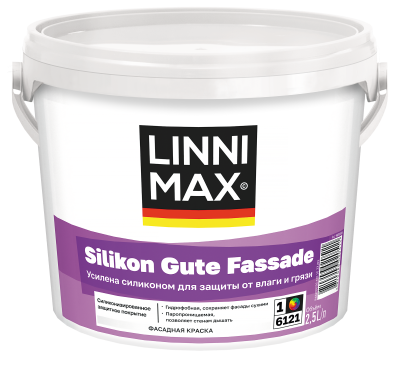 Краска силикон модифицированная для наружных работ LINNIMAX Silikon Gute Fassade матовая (белый, 2.5 л, 1)