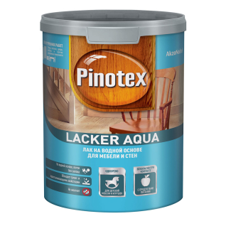 PINOTEX LACKER AQUA 70 лак на водной основе для мебели и стен (прозрачный, 1 л)