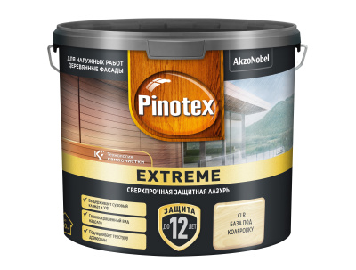 PINOTEX EXTREME / ПИНОТЕКС ЭКСТРИМ лазурь для дерева на гибридной основе до 12 лет защиты (колеруемая, 0.9 л,)