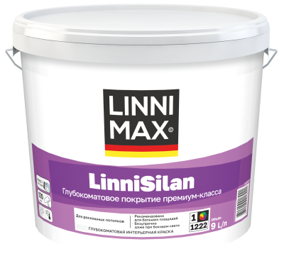 Краска водно-дисперсионная для внутренних работ LINNIMAX LinniSilan / ЛинниСилан База 1 матовая (2.5 л)