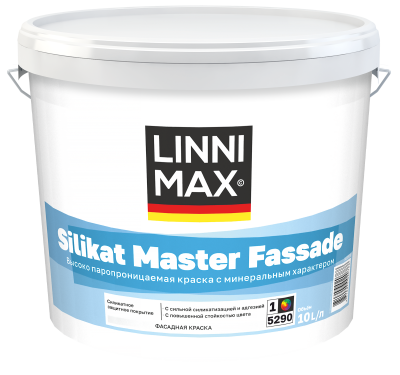 Краска силикатная для наружных работ LINNIMAX Silikat Master Fassade (колеруемый, 10 л, 1)