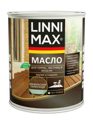 Средство защитно-декоративное для древесины LINNIMAX Масло для террас, лестниц и мебели (бразильский палисандр, 0.75 л)