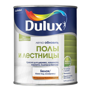 DULUX ЛЕГКО ОБНОВИТЬ ПОЛЫ И ЛЕСТНИЦЫ краска грунт для пола (колеруемая, 0.75 л, BC)