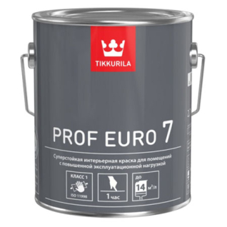 TIKKURILA PROF EURO 7 краска интерьерная, суперстойкая (белый, 0.9 л, А)