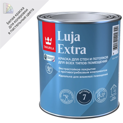 TIKKURILA LUJA 7 краска антигрибковая для влажных помещений (белый, 0.9 л, А)