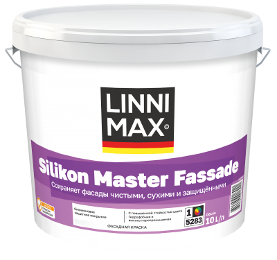 Краска силиконовая для наружных работ LINNIMAX Silikon Master Fassade /Силикон Мастер Фасад (белый, 2.5 л, 1)