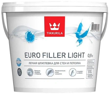 TIKKURILA EURO FILLER LIGHT шпаклевка финишная легкая для стен и потолков