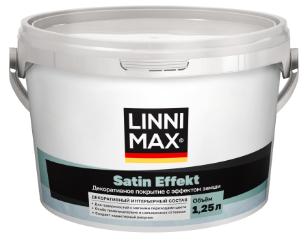 Декоративное интерьерное покрытие LINNIMAX Satin Effect / Сатин Эффект (белый, 1.25 л, Матовый)