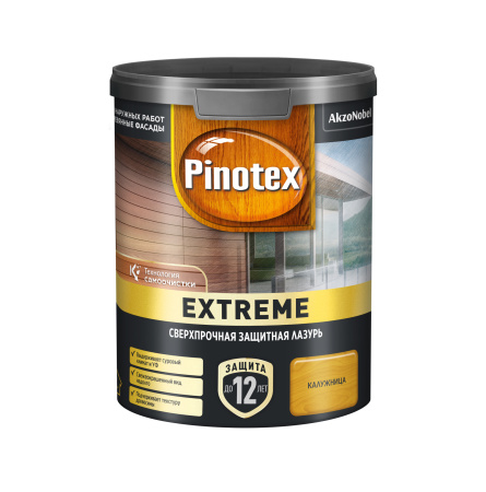 PINOTEX EXTREME / ПИНОТЕКС ЭКСТРИМ лазурь для дерева на гибридной основе до 12 лет защиты (калужница, 0.9 л)