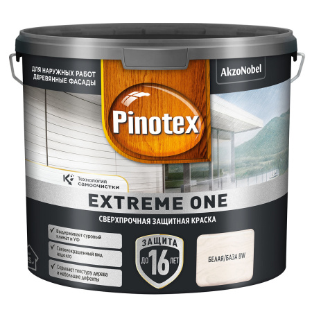 PINOTEX EXTREME ONE / ПИНОТЕКС ЭКСТРИМ краска сверхпрочная с эффектом самоочистки (белый, 2.5 л, BW)