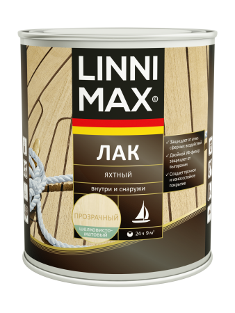 Лак алкидно-уретановый LINNIMAX Лак Яхтный (прозрачный, 0.75 л, Шелковисто-матовый)