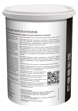 Лак акриловый LINNIMAX Аква Лак для паркета и полов (прозрачный, 0.9 л, Глянец)