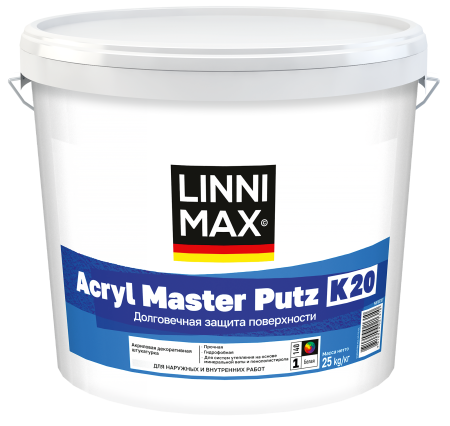 Штукатурка декоративная акриловая для внутренних и наружных работ LINNIMAX Acryl Master Putz  25кг