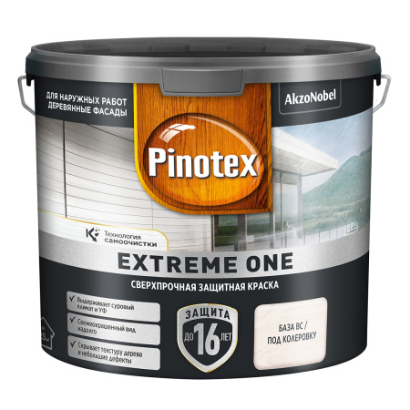 PINOTEX EXTREME ONE / ПИНОТЕКС ЭКСТРИМ краска сверхпрочная с эффектом самоочистки (колеруемая, 2.35 л, BC)