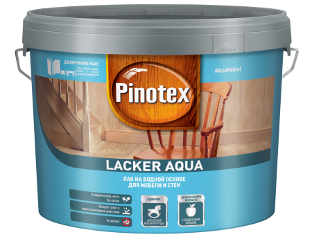 PINOTEX LACKER AQUA 10 лак на водной основе для мебели и стен (прозрачный, 2.7 л)