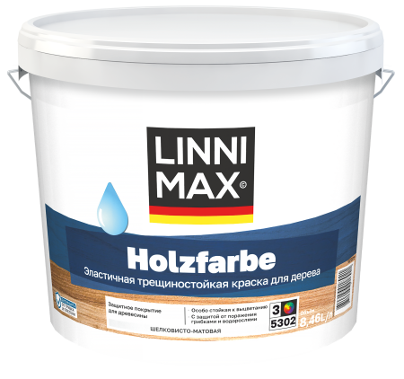 Краска водно-дисперсионная для наружных и внутренних работ LINNIMAX Holzfarbe / Хольцфарбе
